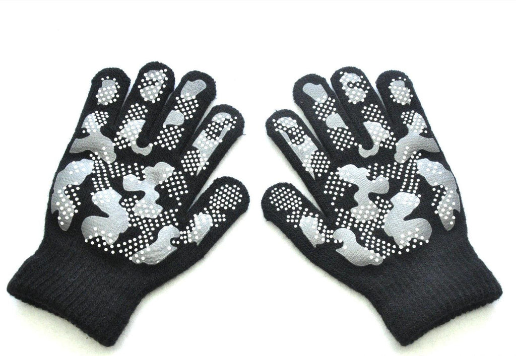 5-11 Years Old Children's Winter Warm Knitted Gloves For Primary School Students Outdoor Sports Non-slip Camouflage PVC Offset Gloves