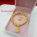 Small Gourd Gold-Plated Necklace Sand Gold