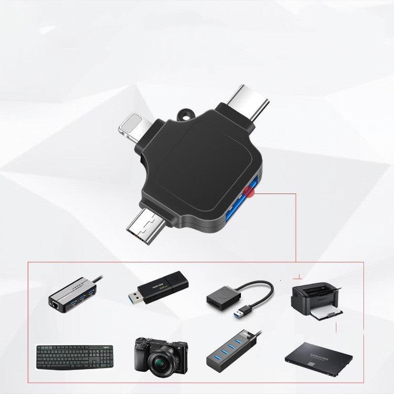 3-in-1 OTG Adapter for Apple, Type-C, Android