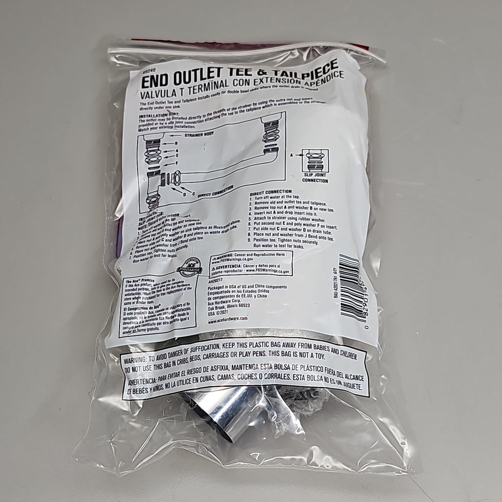 ACE End Outlet Tee & Tailpiece 5-PK 1.5" AH20217 49249 (New)