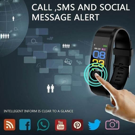 Smart Bracelet With Bluetooth Heart Rate Monitor