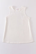 White blank basic kids teens adult tank top