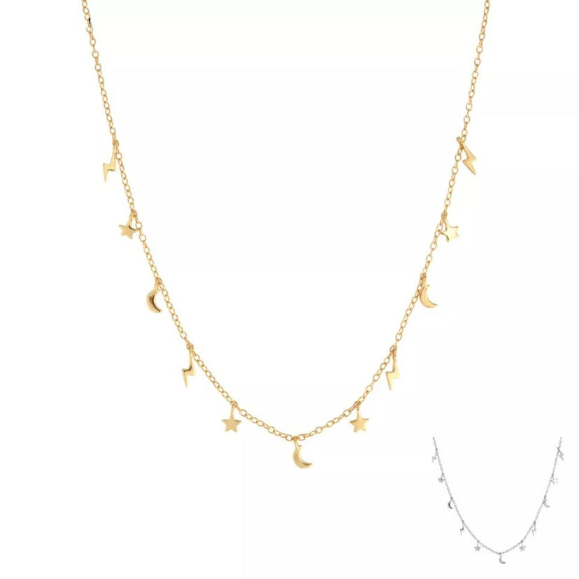 Necklace Female Star Moon Necklace K Gold Fashion Simple Clavicle Chain