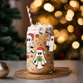 Santa Ghosts Glass Cup