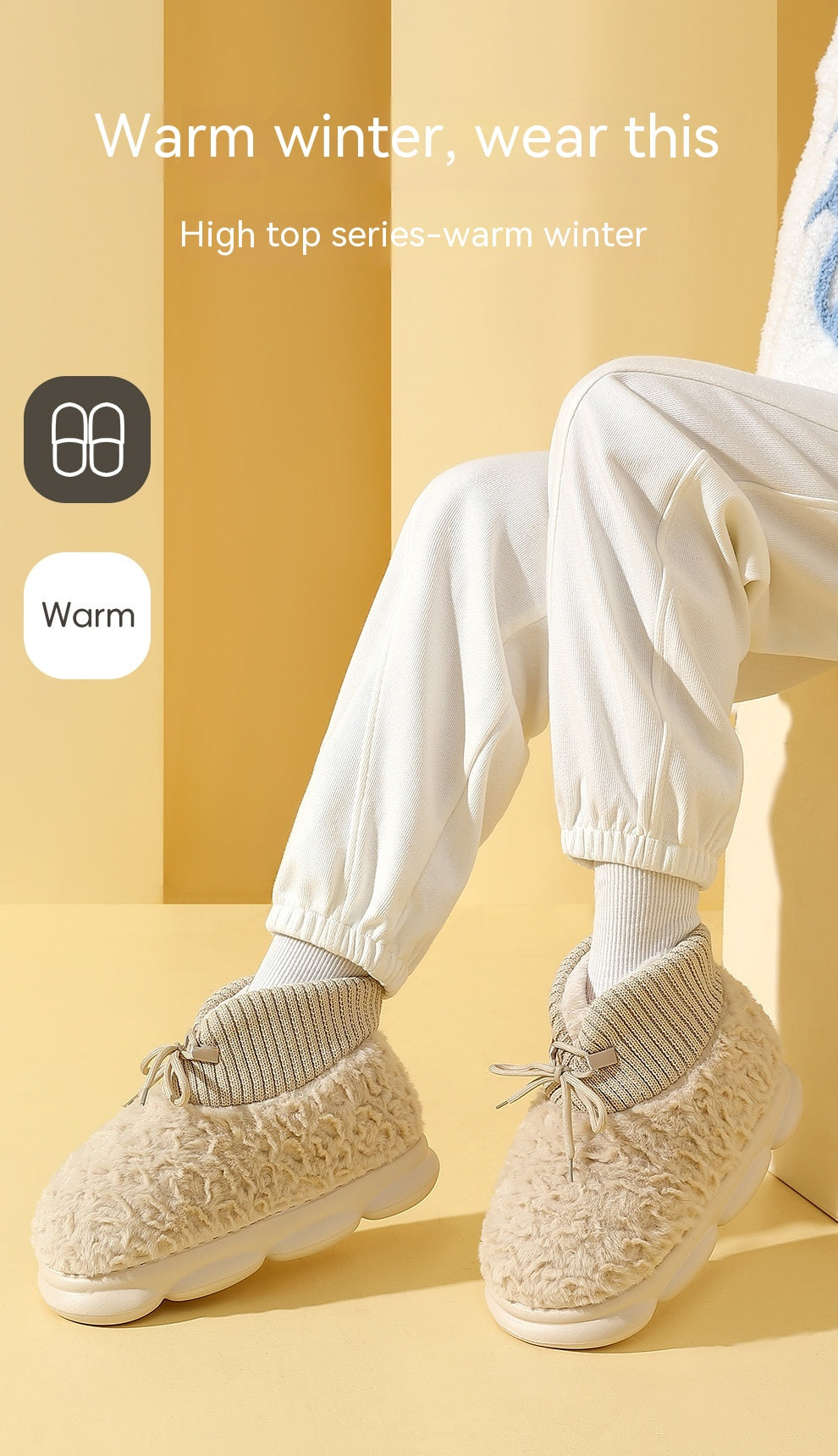 Snow Boots Outer Wear Plush Cotton-padded Shoes Poop Feeling Winter Home Non-slip