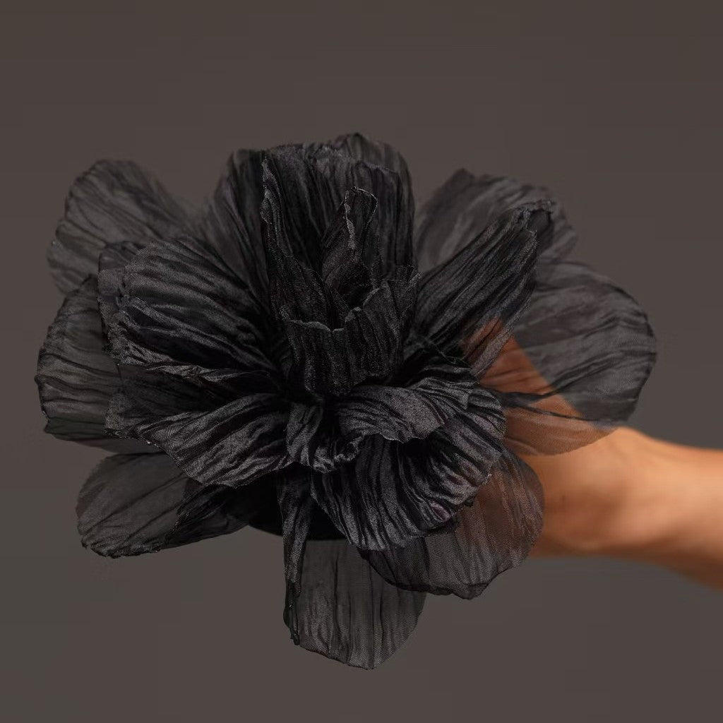 20cm Ruffled Burn-edged Camellia Corsage