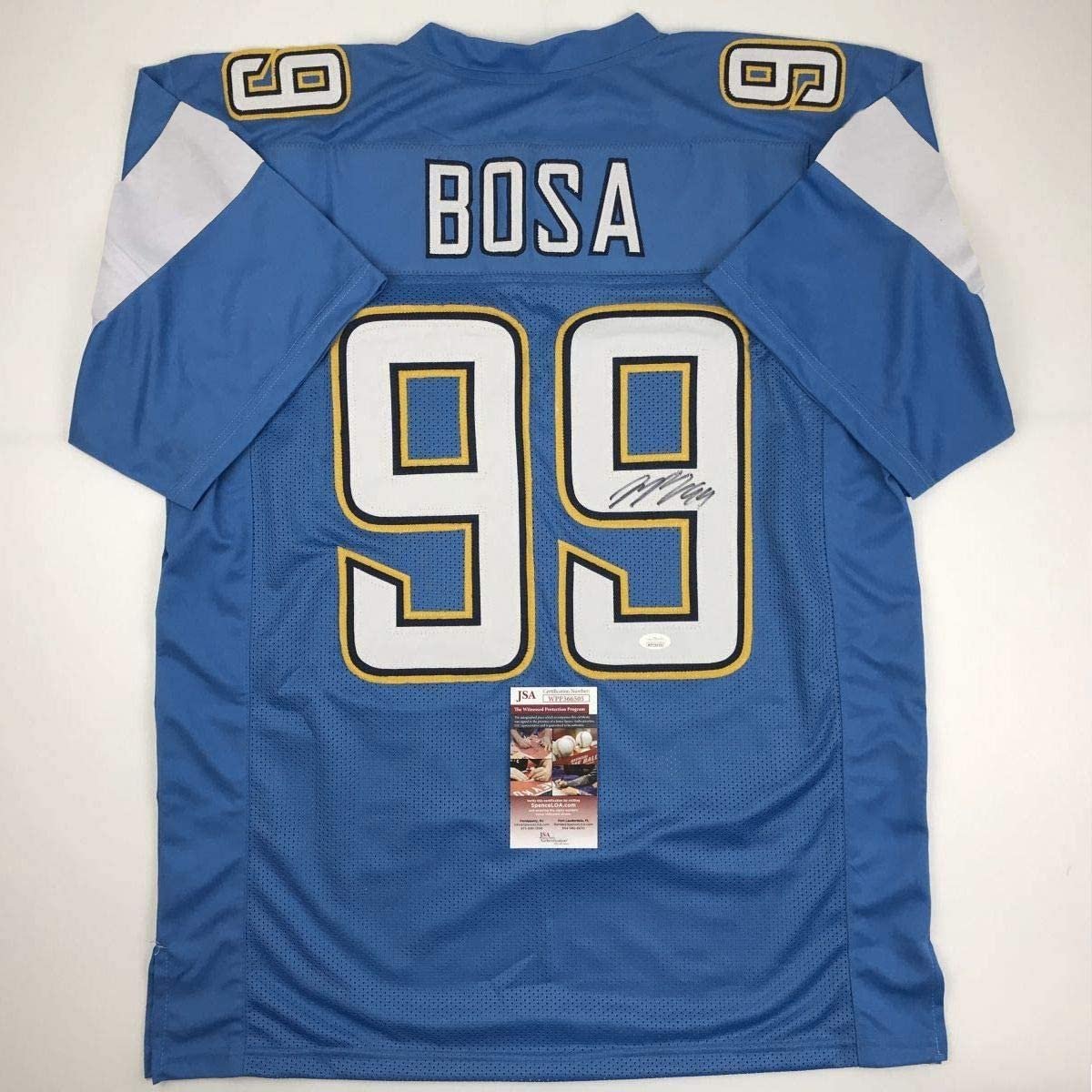 Autographed/Signed Joey Bosa Los Angeles LA Powder Blue Football Jersey JSA COA