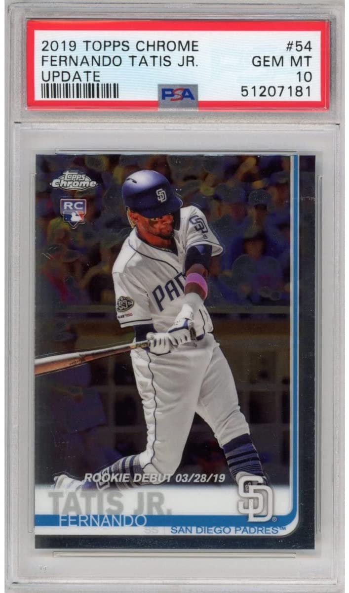 Graded 2019 Topps Chrome Fernando Tatis Jr #54 Update Rookie RC Baseball Card PSA 10 Gem Mint