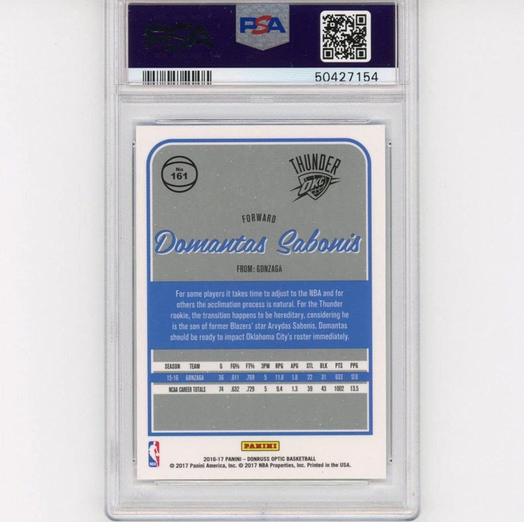 Graded 2016-17 Panini Donruss Optic Domantas Sabonis #161 Rookie RC Basketball Card PSA 10 Gem Mint