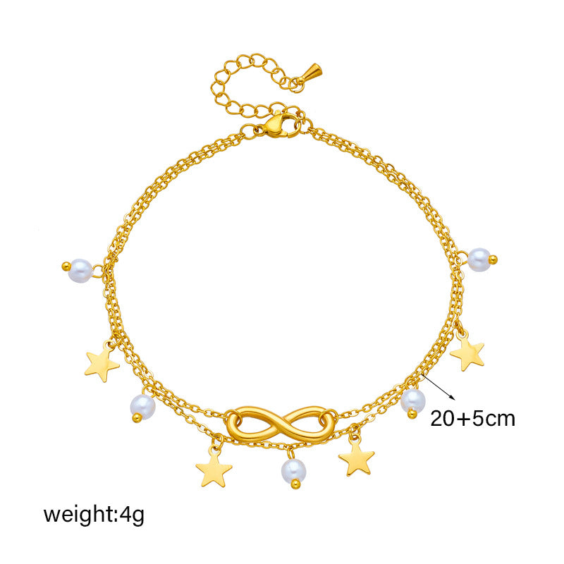 Fashionable Vintage Multi-layered Tassel Anklet