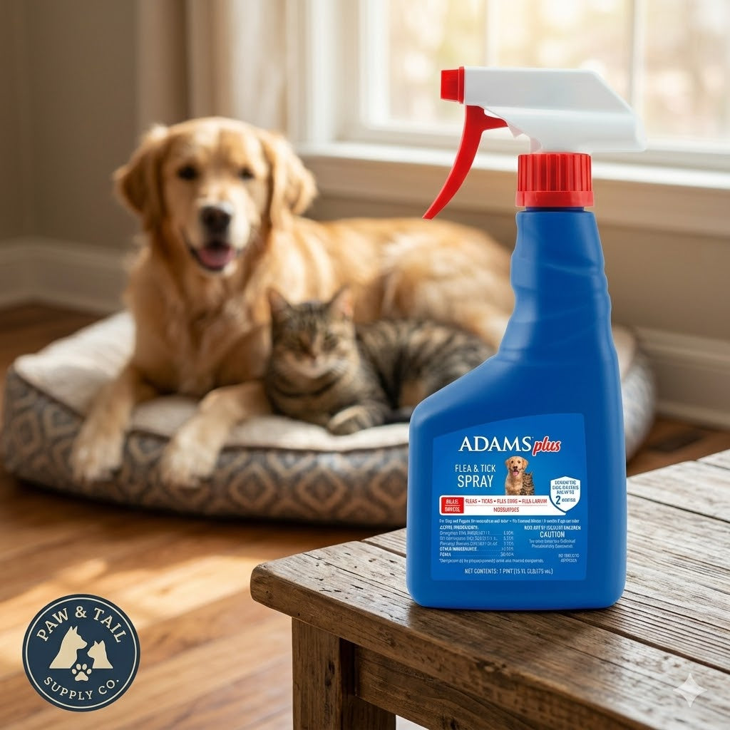 Adams Plus Pet Fleas & Ticks Spray for Cats and Dogs 16 oz.