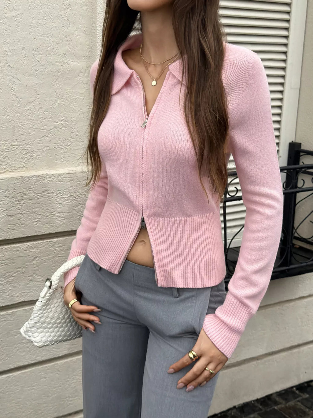 Zip-Up Raglan Sleeve Cardigan