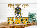 White Organ Bee Glitter Stainless Steel Tumbler