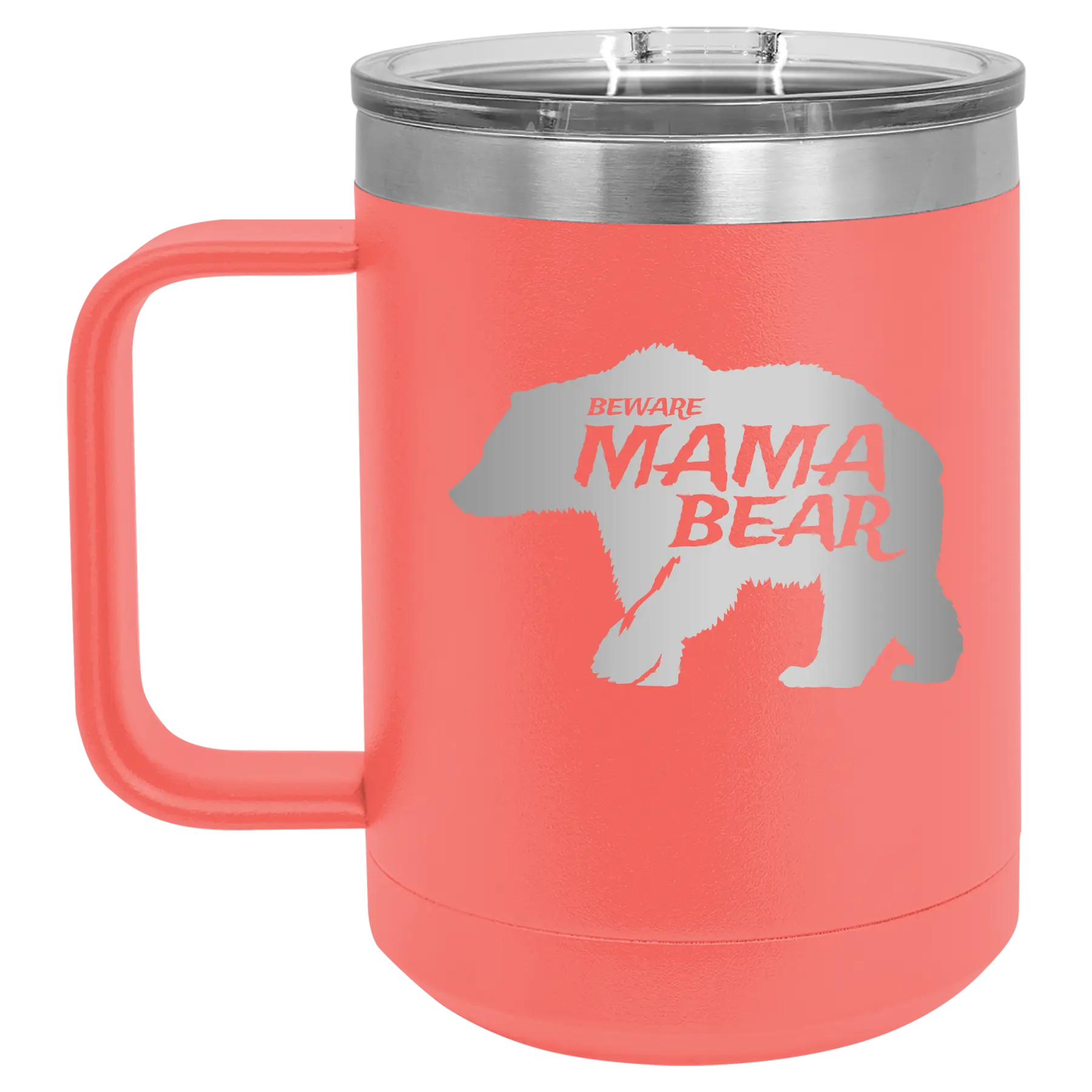 Beware Mama Bear 15 oz Mug | Coral