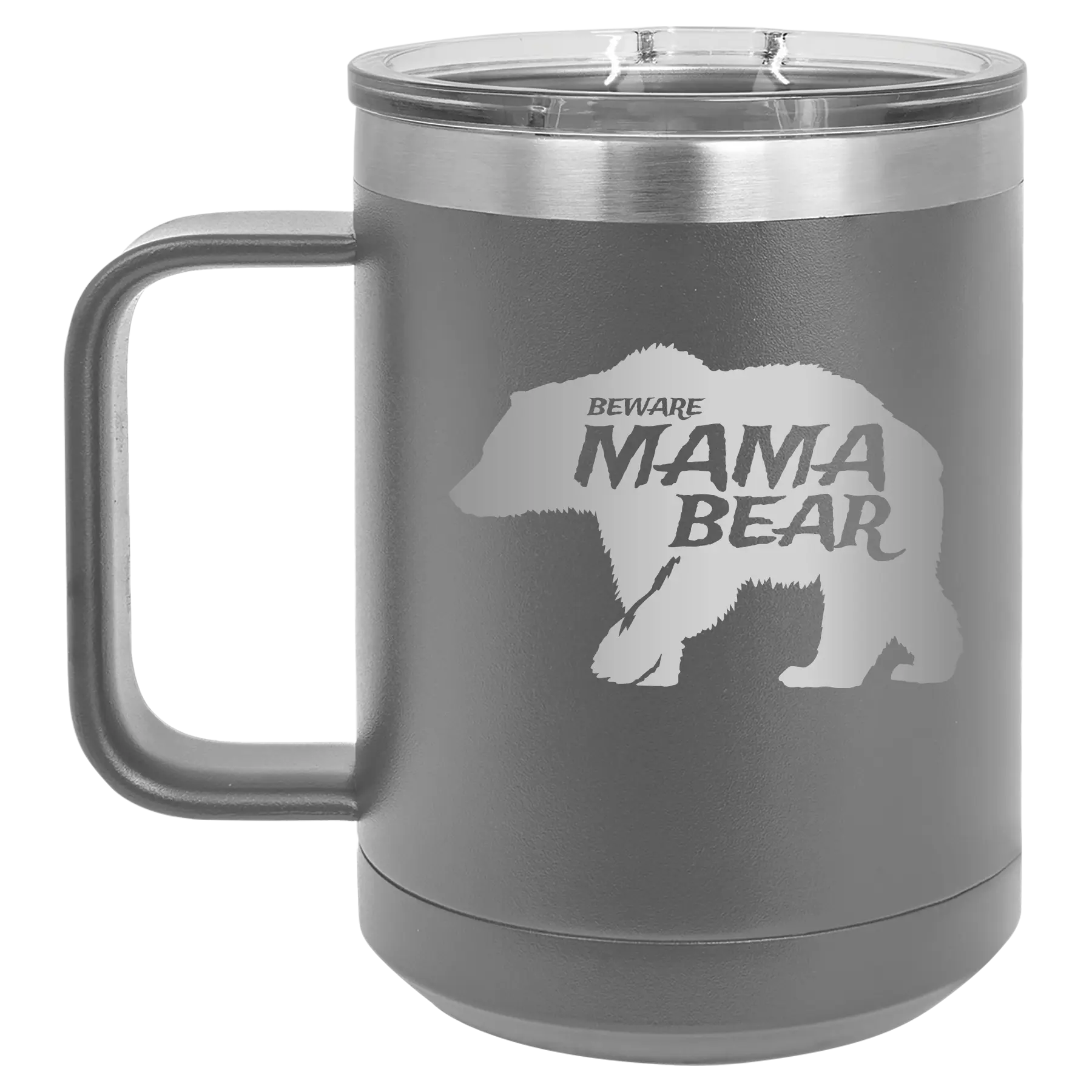 Beware Mama Bear 15 oz Mug | Dark Gray