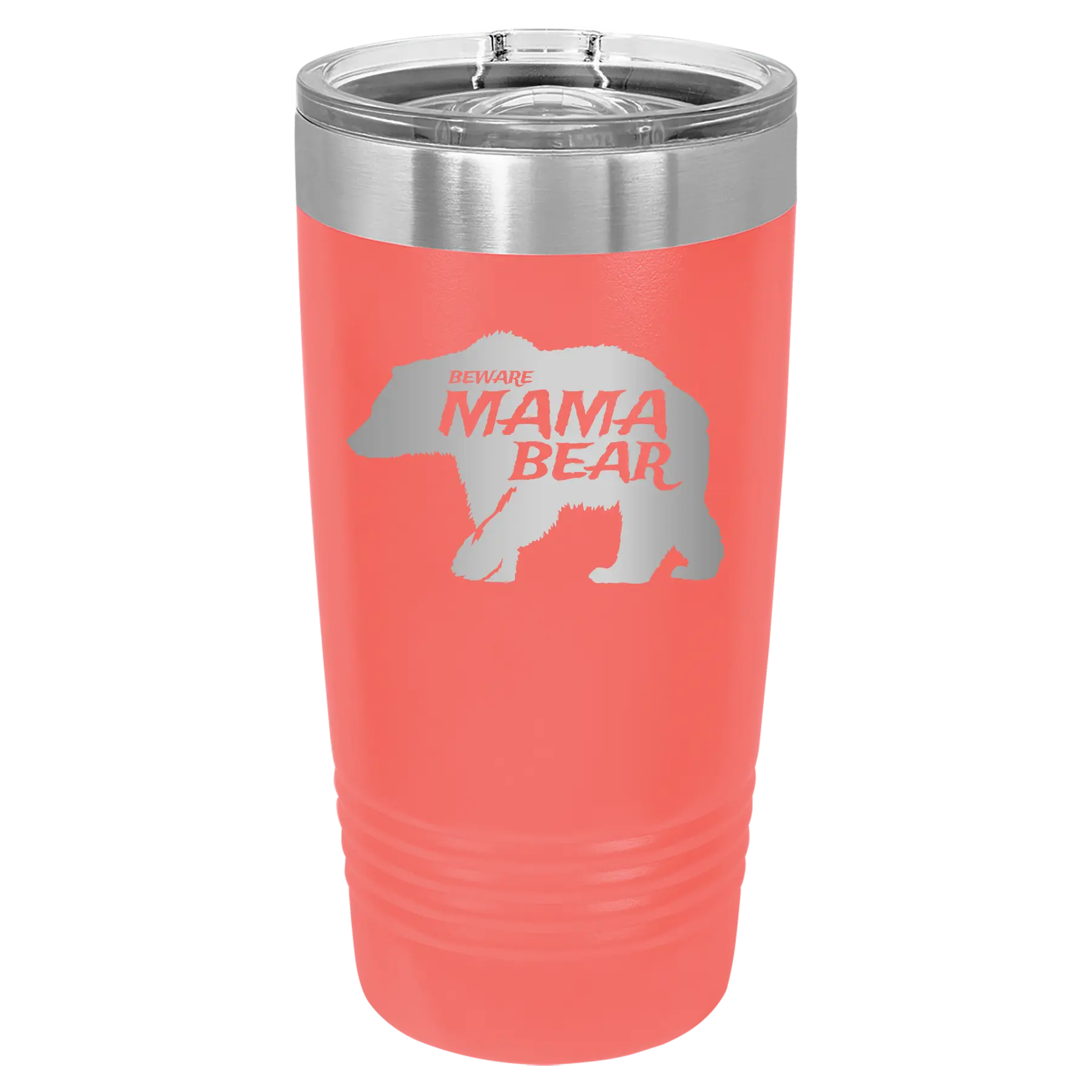 Beware Mama Bear 20 oz Tumbler | Coral