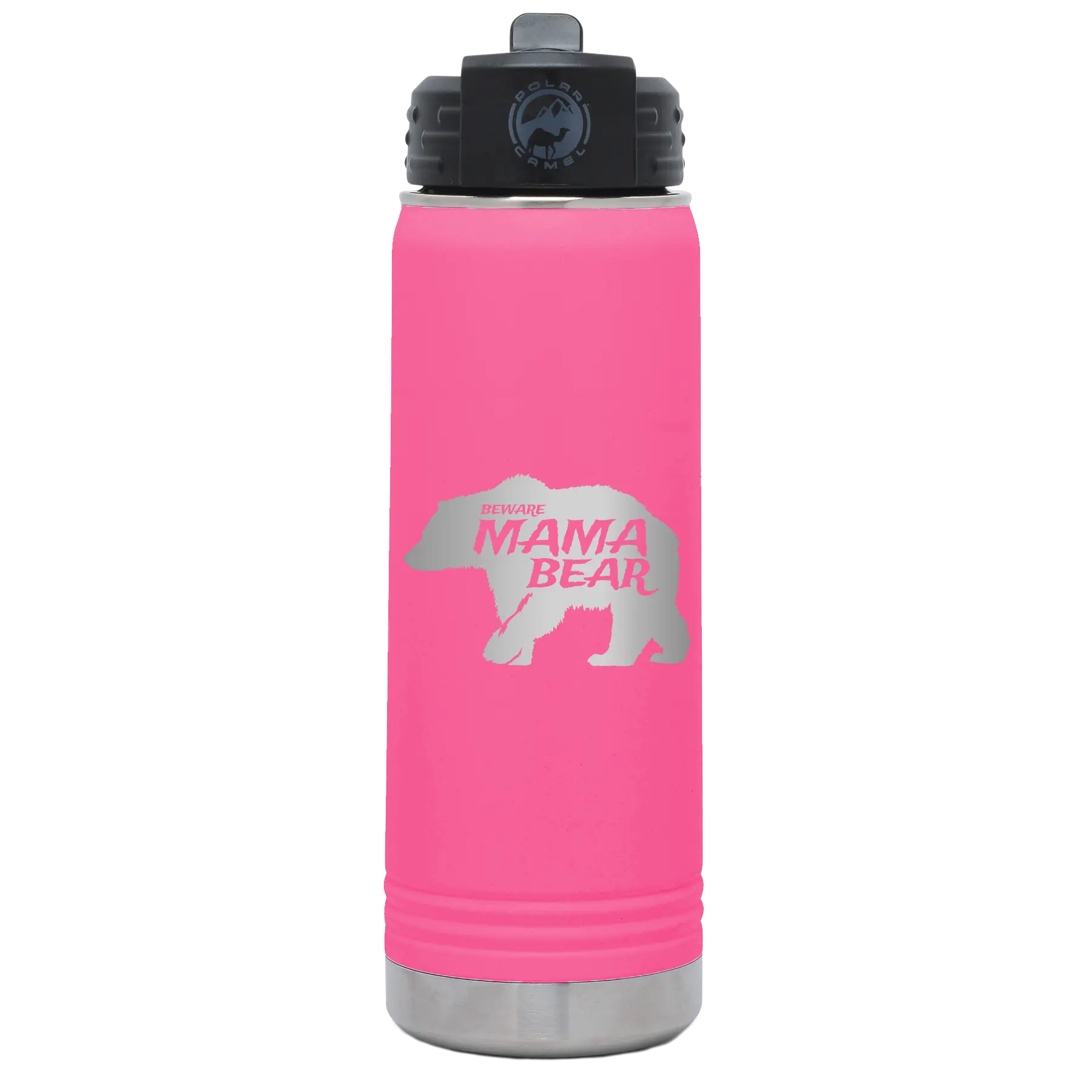 Beware Mama Bear 20 oz Water Bottle | Pink