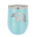 Beware Mama Bear Wine Cup | Light Blue