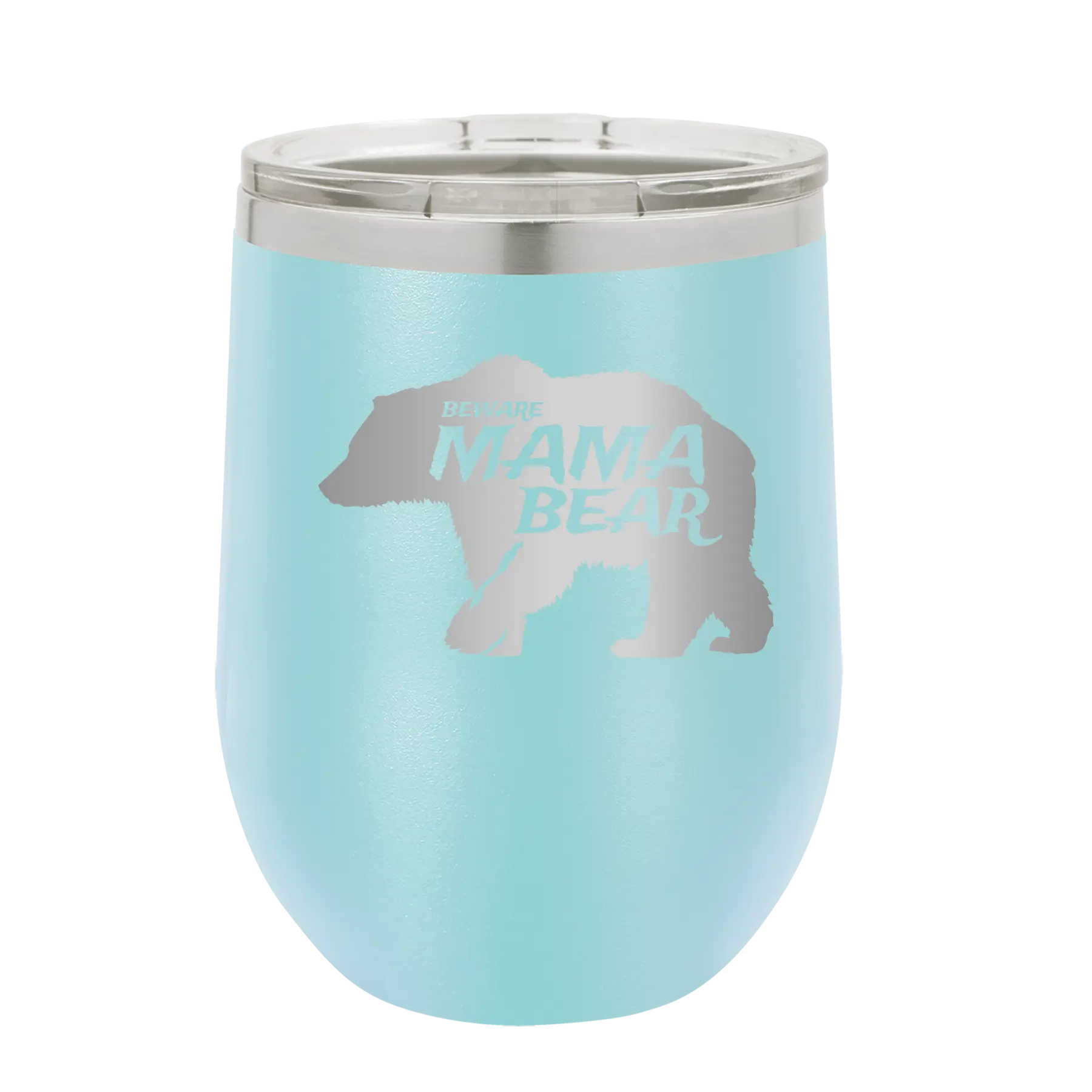 Beware Mama Bear Wine Cup | Light Blue