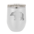Beware Mama Bear Wine Cup | White