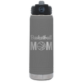 Mom Basketball2 20 oz Water Bottle | Dark Gray