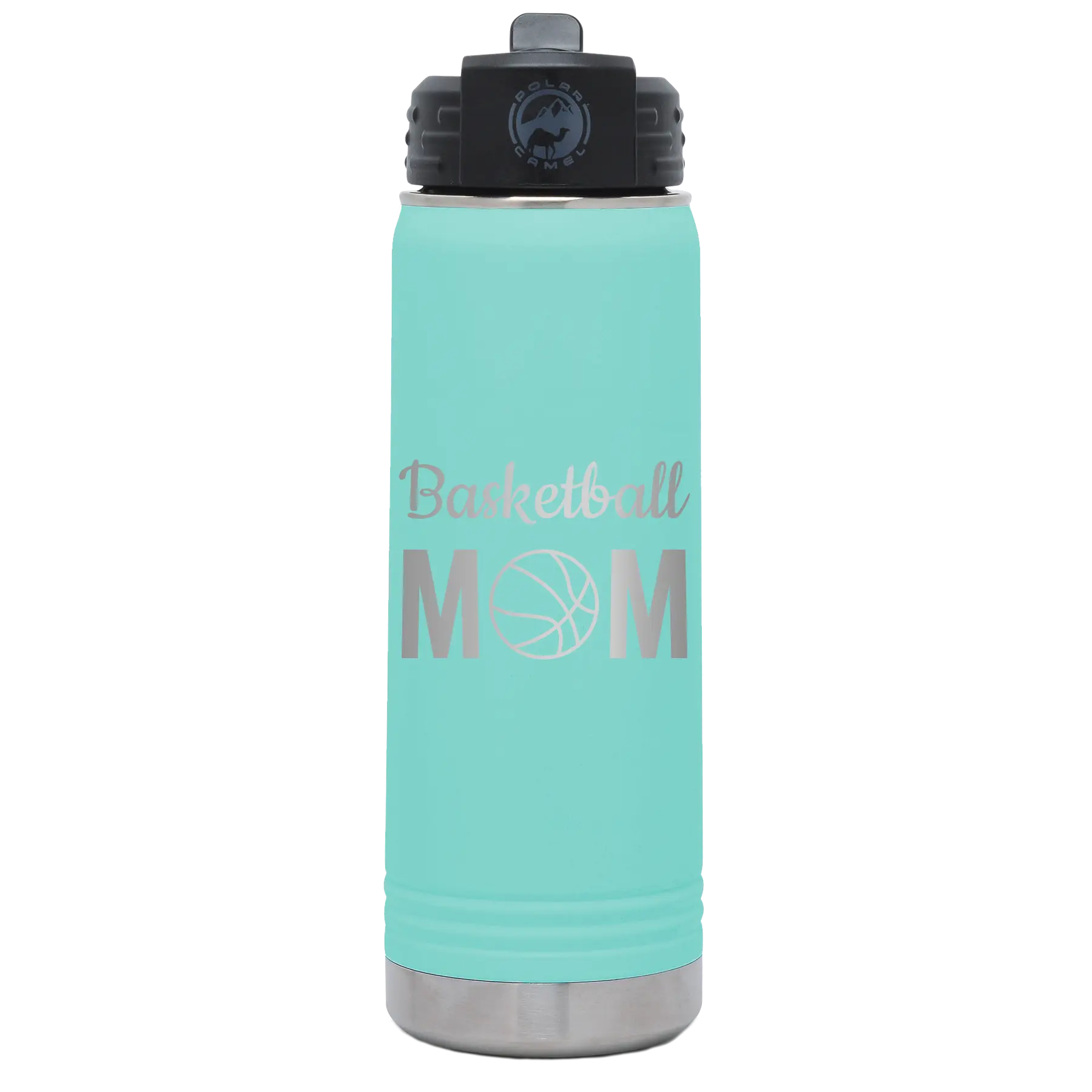 Mom Basketball2 20 oz Water Bottle | Teal