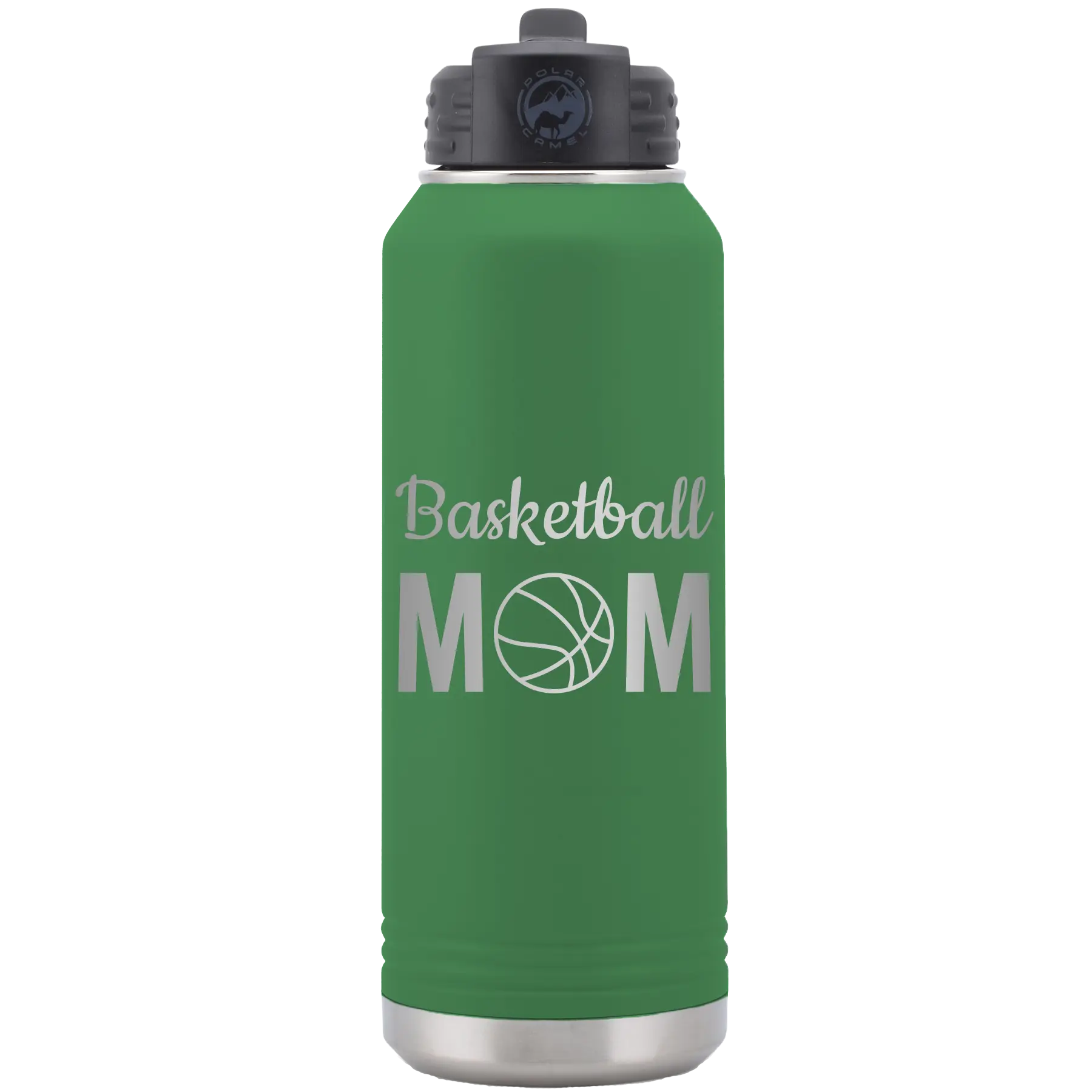 Mom Basketball2 32 oz Water Bottle | Green