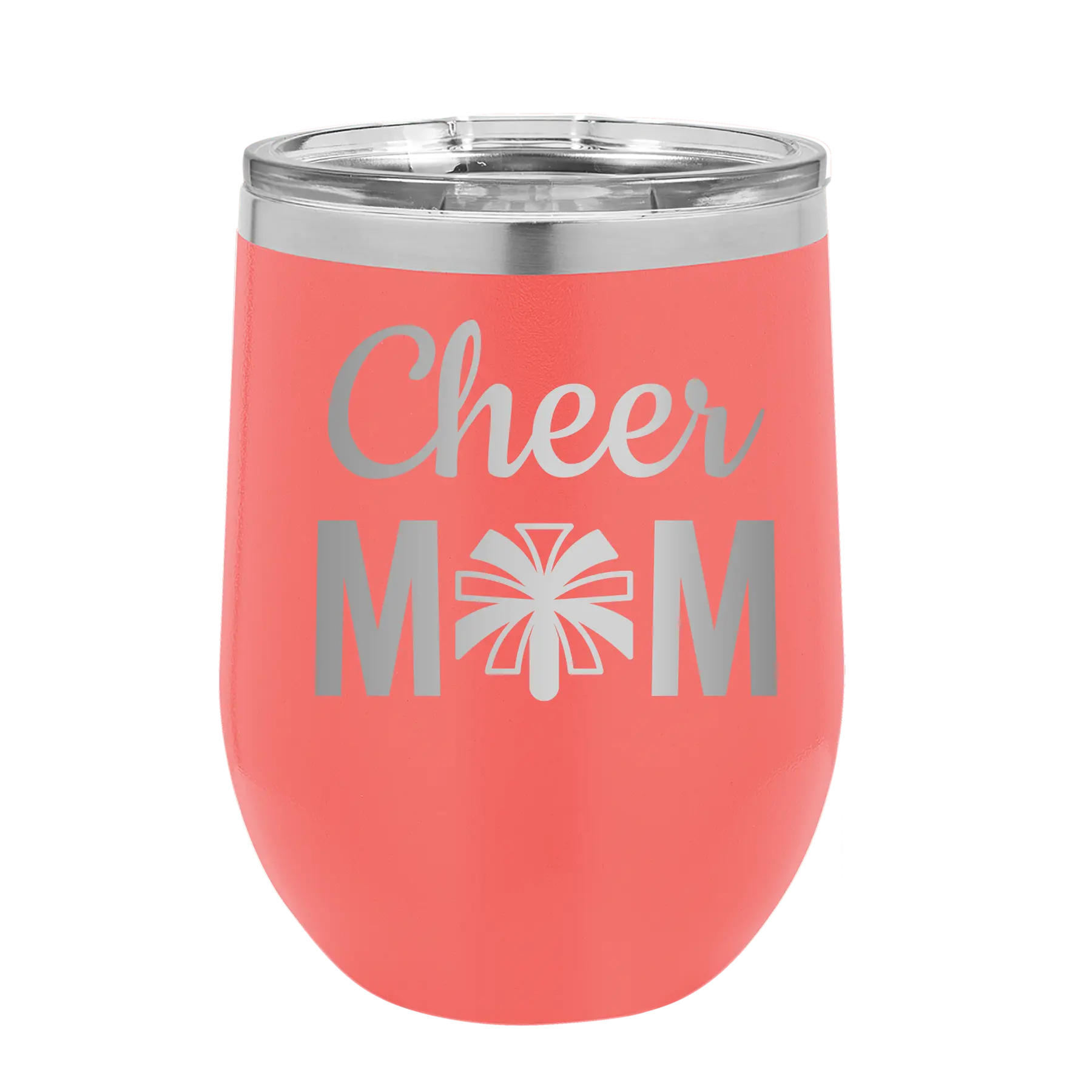 Mom Cheer2 Wine Cup | Coral
