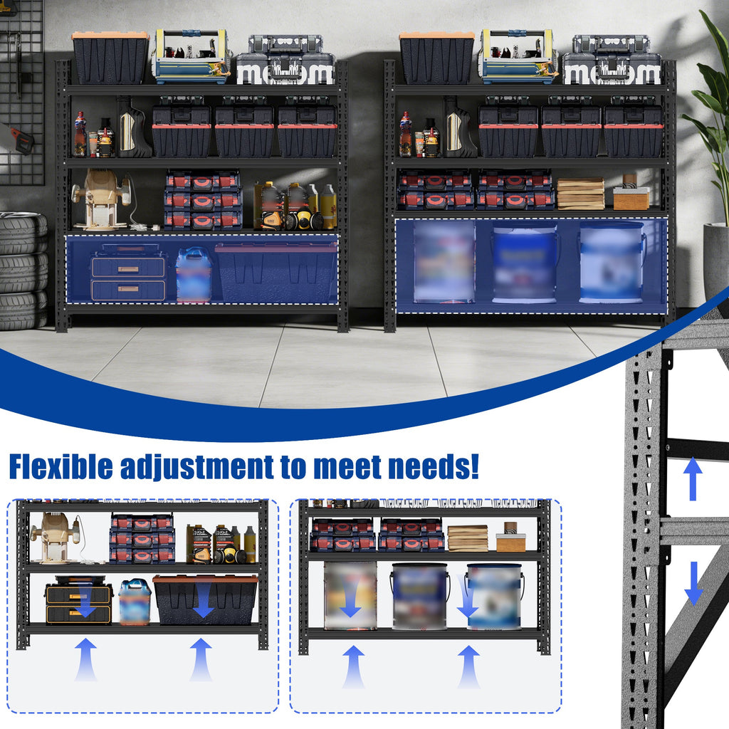 Heavy Duty Garage Shelving 6000LBS, Extra Wide Metal Adjustable Shelves