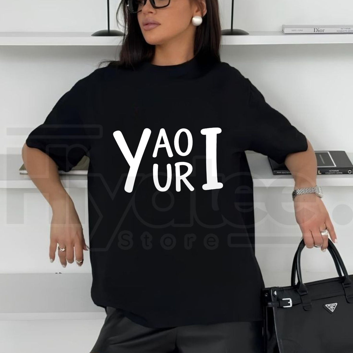 Yaoi Yuri Text Graphic T-Shirt – Handwritten Bold Back Print Anime Tee