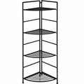 4 Tier Folding Metal Shelf Plant Stand Storage Open Shelf Corner Display Rack