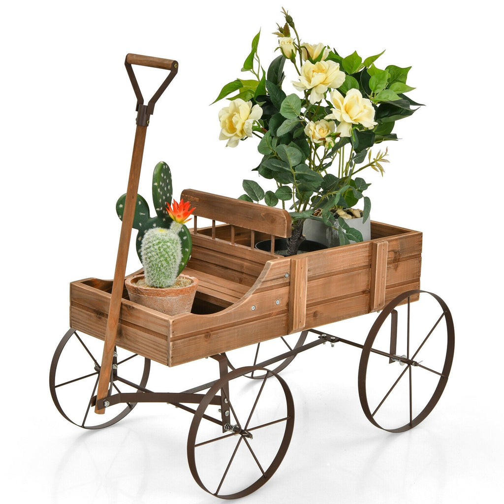 Wooden Wagon Plant Bed