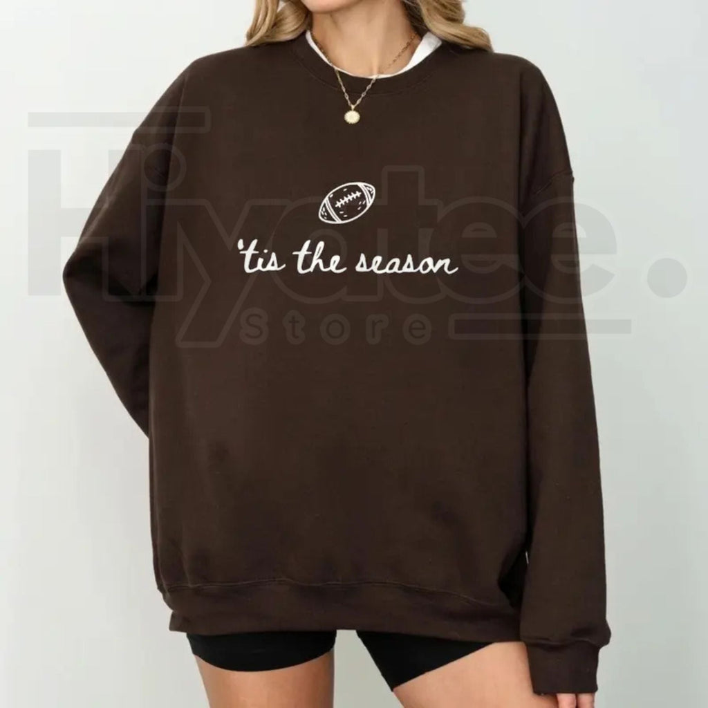 Football Season Sweatshirt – Tis The Season Game Day Crewneck, Cozy Football Mom Fall Pullover