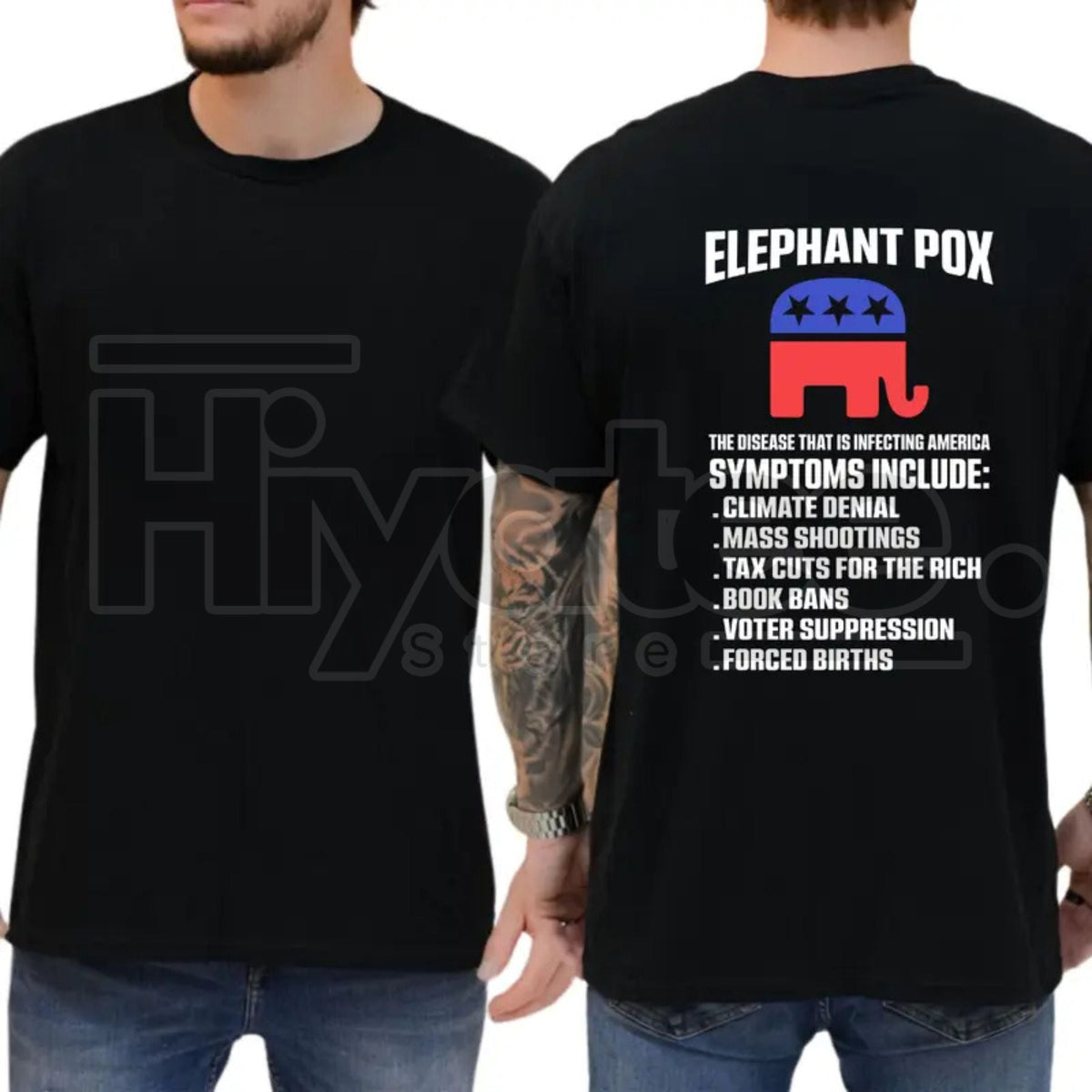 "Elephant Pox" – Funny Political Satire Graphic Top