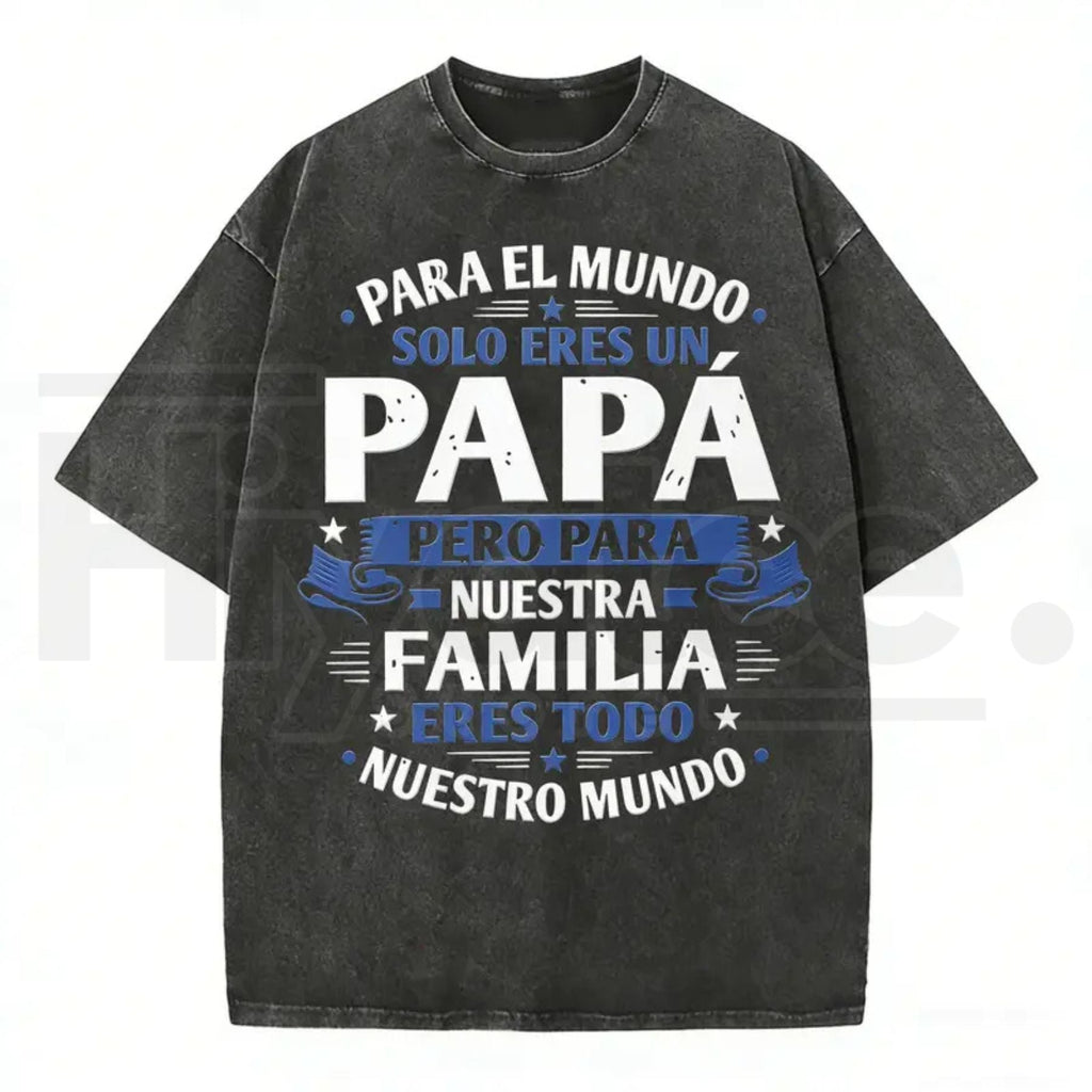 Premium "Papa" Vintage Washed T-Shirt – High-Quality Father’s Day Graphic Tee