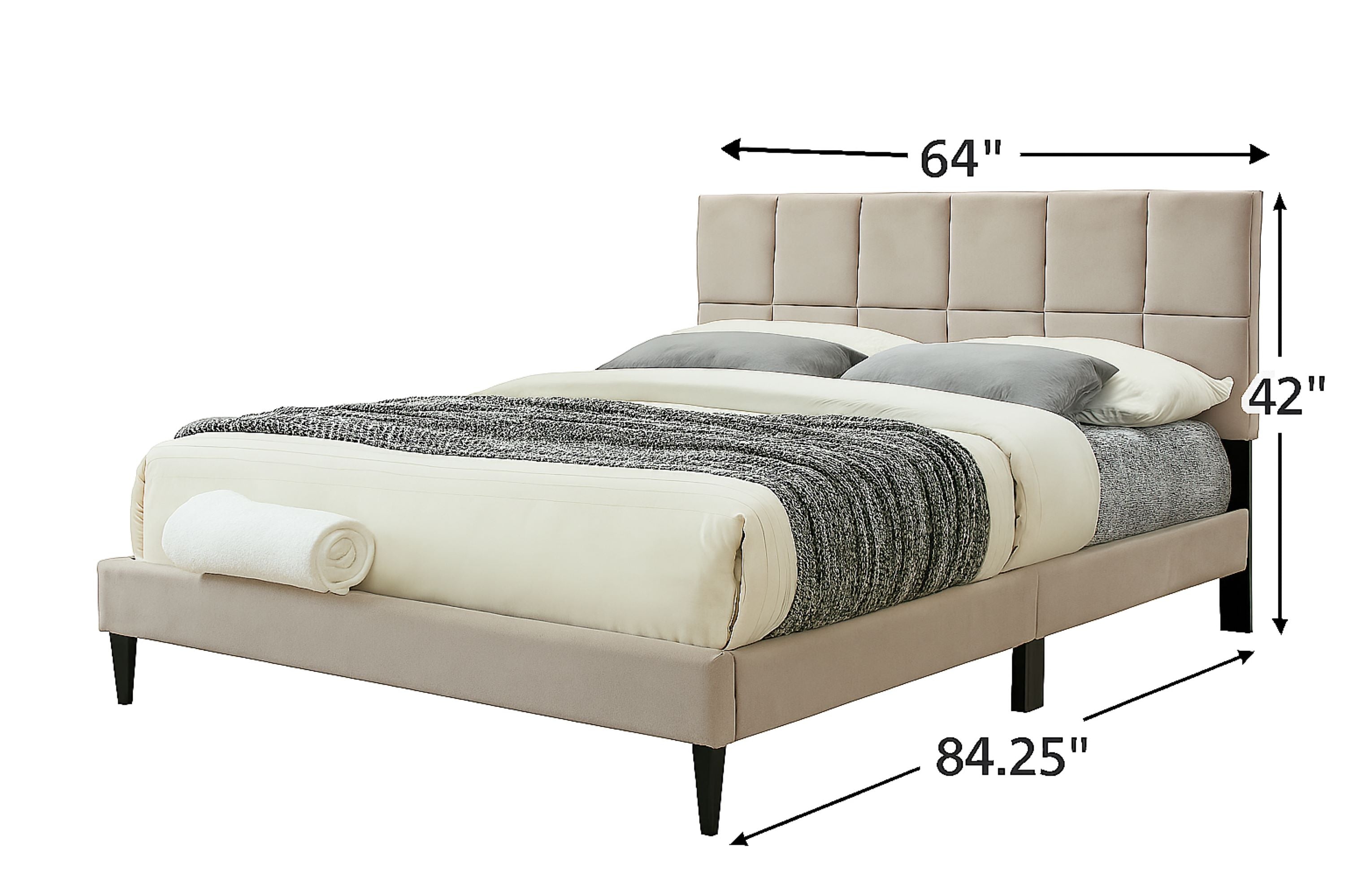 Queen Sized Squares Bed in a Box with USB