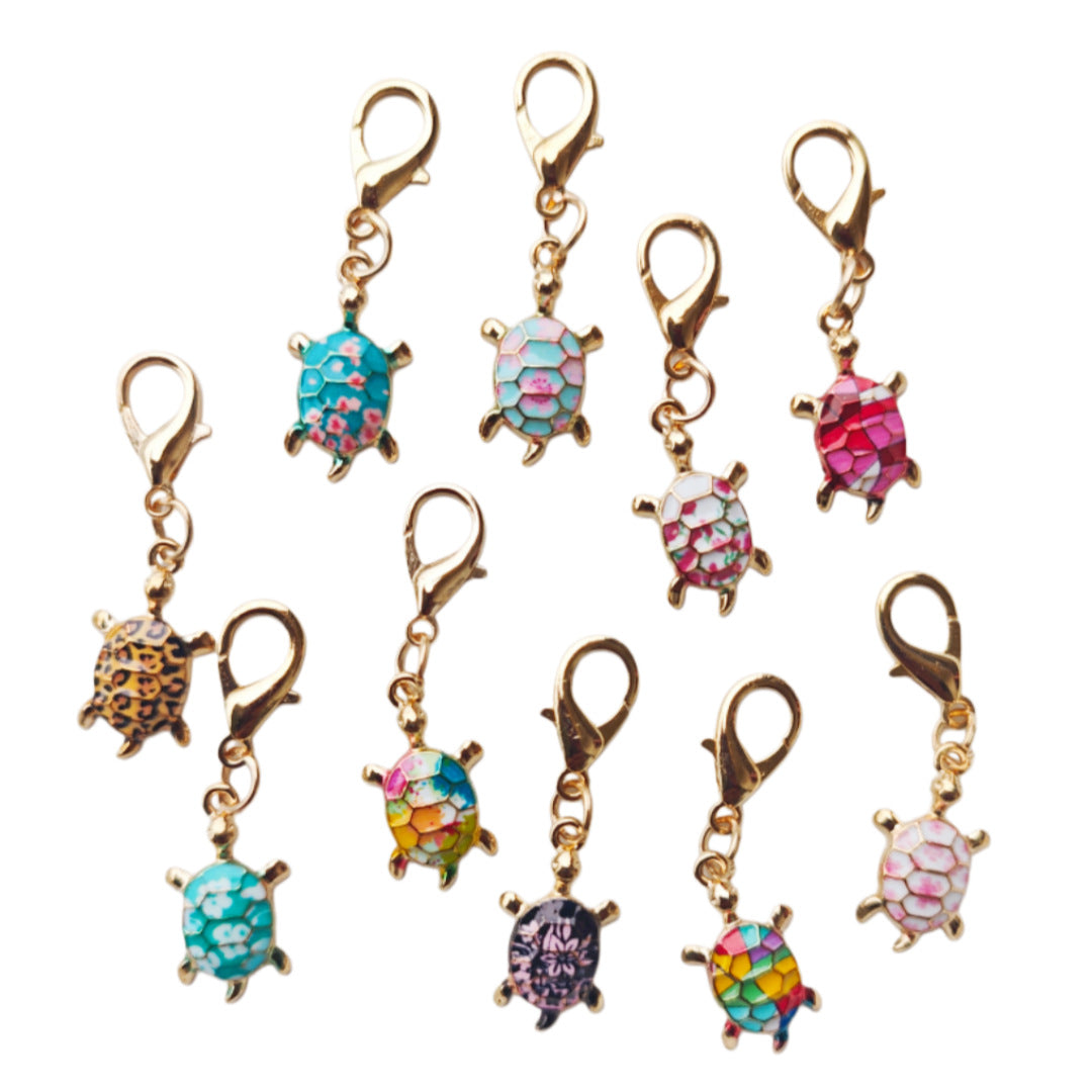 Colorful Oil-drop Turtle Keychain Pendant, Alloy Accessory, Creative Design