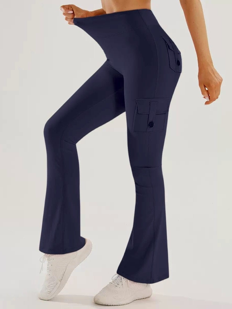 Cross-Border Yoga Tight-Fitting Yoga Pants Outdoor Sports Fitness Multi-Pocket Yoga Long Pants Flared Pants Cargo Pants For Women