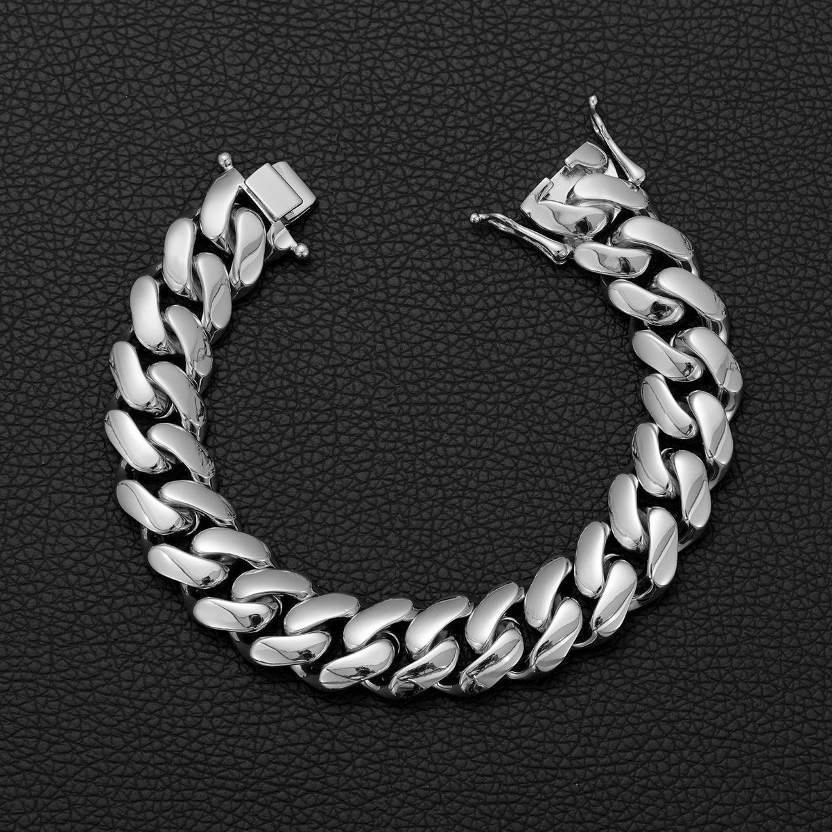 Mens Stainless Steel Titanium Mirror-Polished Bracelet