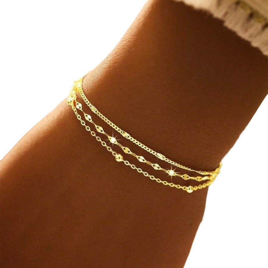 Fashionable New Lip-chain Multi-layered Stacked Bracelet