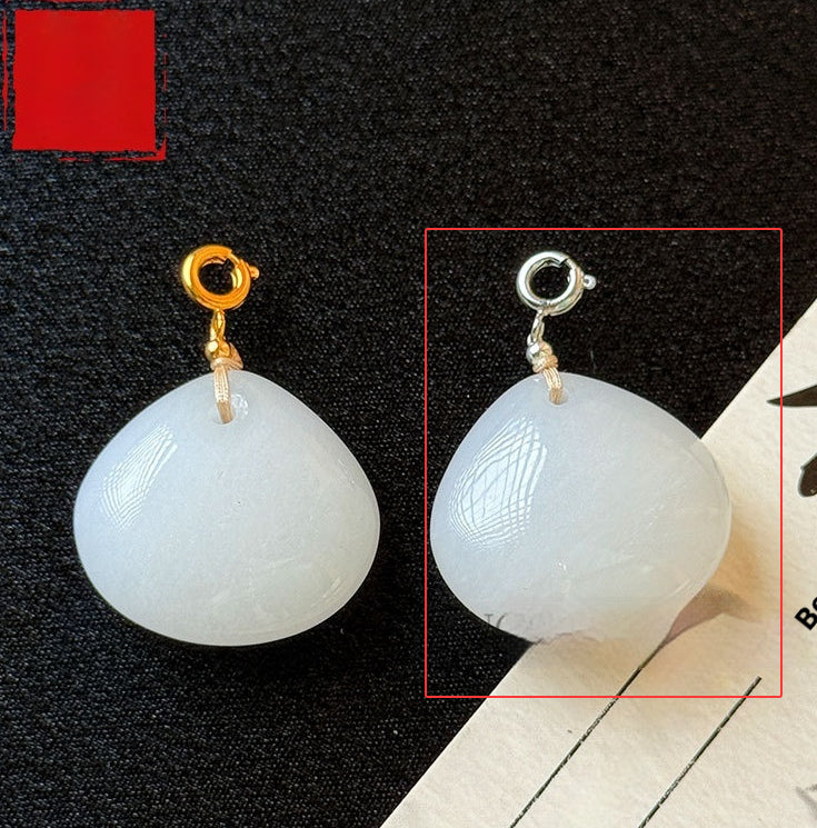 Silver-inlaid Pendant Gold Thread Jade And Stone Jewelry