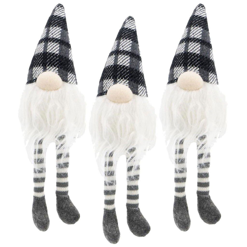 3-Piece Fabric Sitting Gnome Set