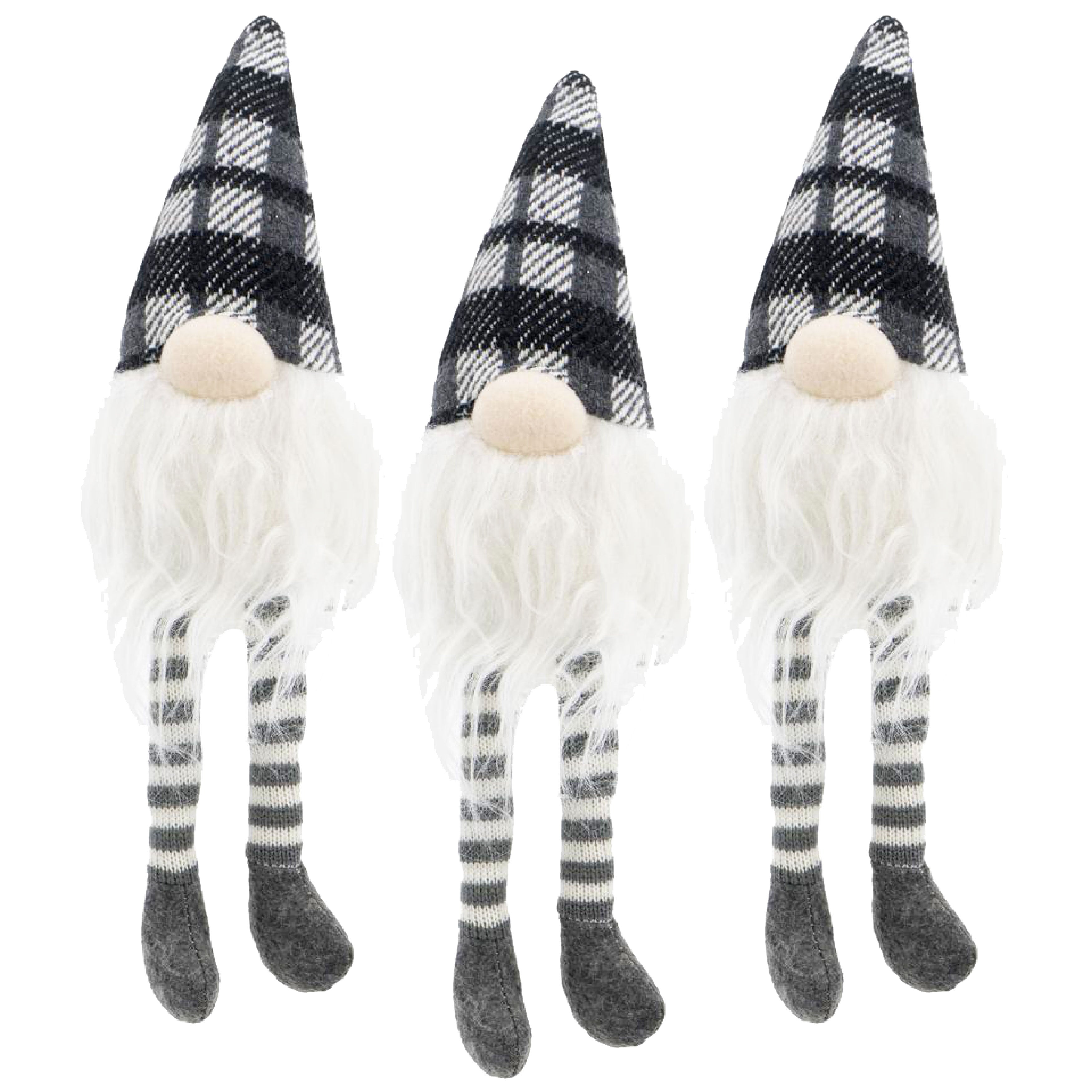 3-Piece Fabric Sitting Gnome Set