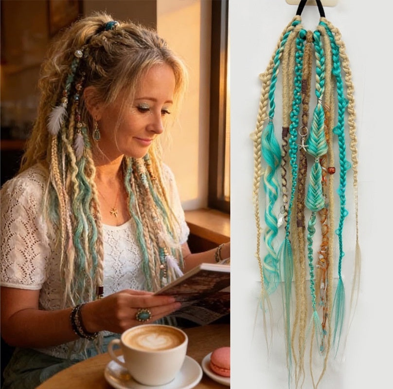 Synthetic Matte Dreadlock Colorful Rope Ponytail Crochet Hair Wig