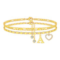 26-letter Heart-shaped Pendant Tennis Bracelet