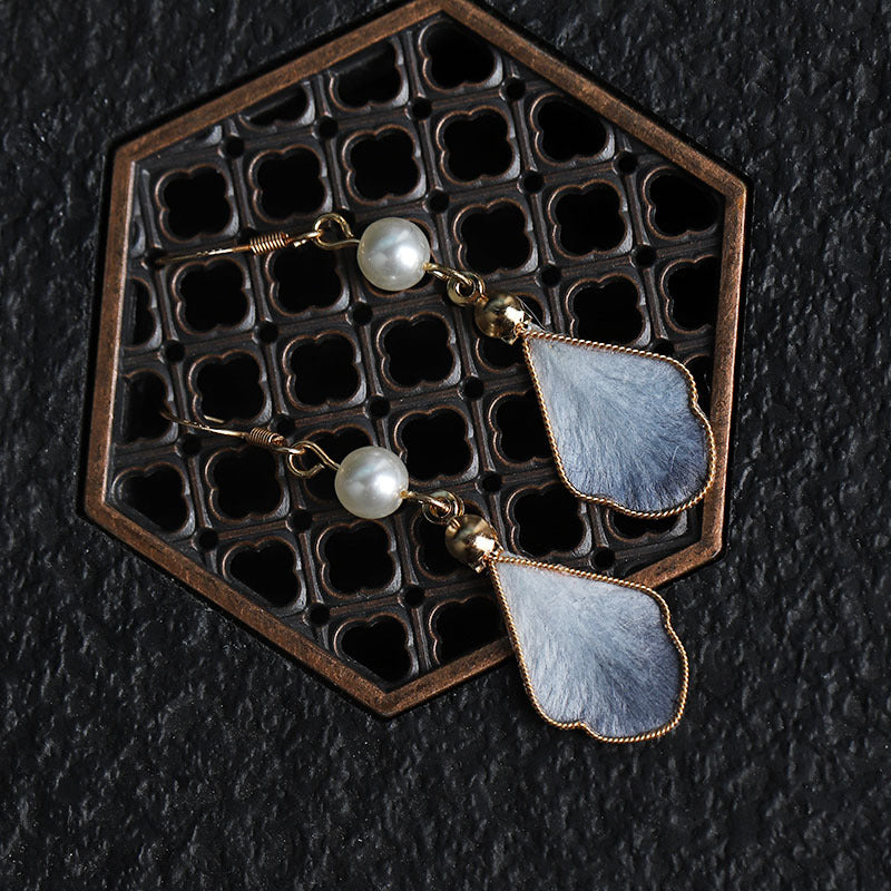 Handmade Intangible Cultural Heritage Silk-Thread Velvet Flower Earrings