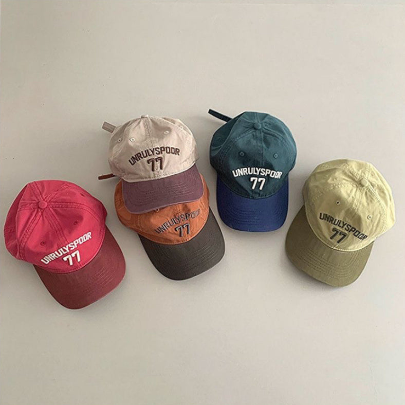 Stylish Casual Soft-crown Color-block Baseball Cap For Kids