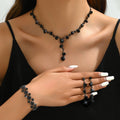 2026 Cross-border Rhinestone Jewelry Necklace Earring Bracelet Three-piece Jewelry Accessories Bridal Wedding Jewelry All-match