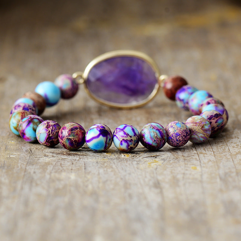 Minimalist, Light-Luxury Resort-Style 8mm Natural Imperial Stone Bracelet