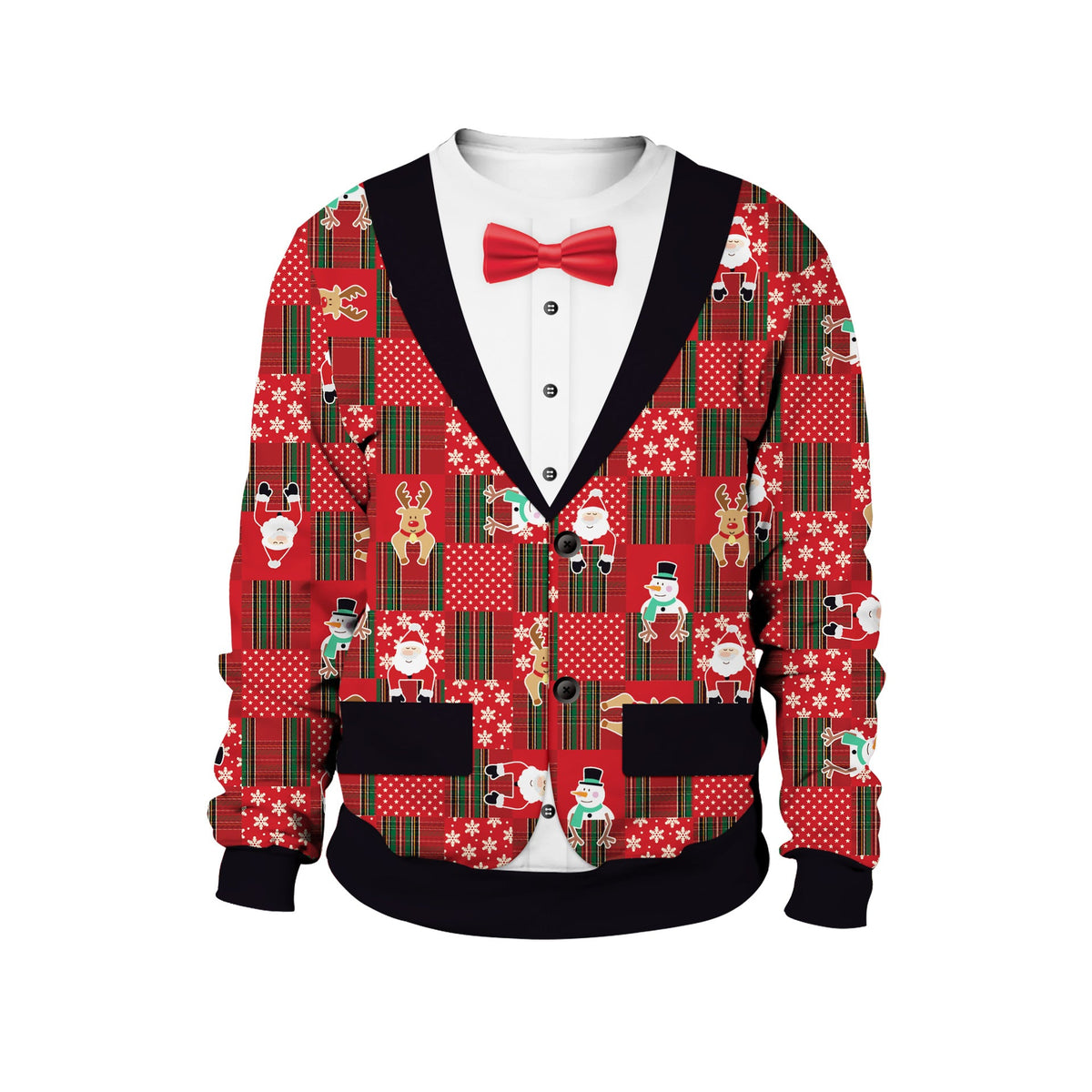 2024 Spring Cross-Border Women's New Christmas Clothing Round Neck Christmas Deer Couple Outfit Digital Printed Sweatshirt